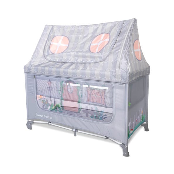 Παιδικό Παρκοκρέβατο SWEET HOME 2 LAYERS WITH ROOF GREY LORELLI 10080652506