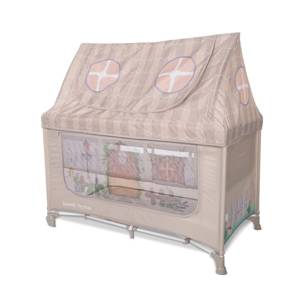 Παιδικό Παρκοκρέβατο SWEET HOME 2 LAYERS WITH ROOF BEIGE LORELLI 10080652507