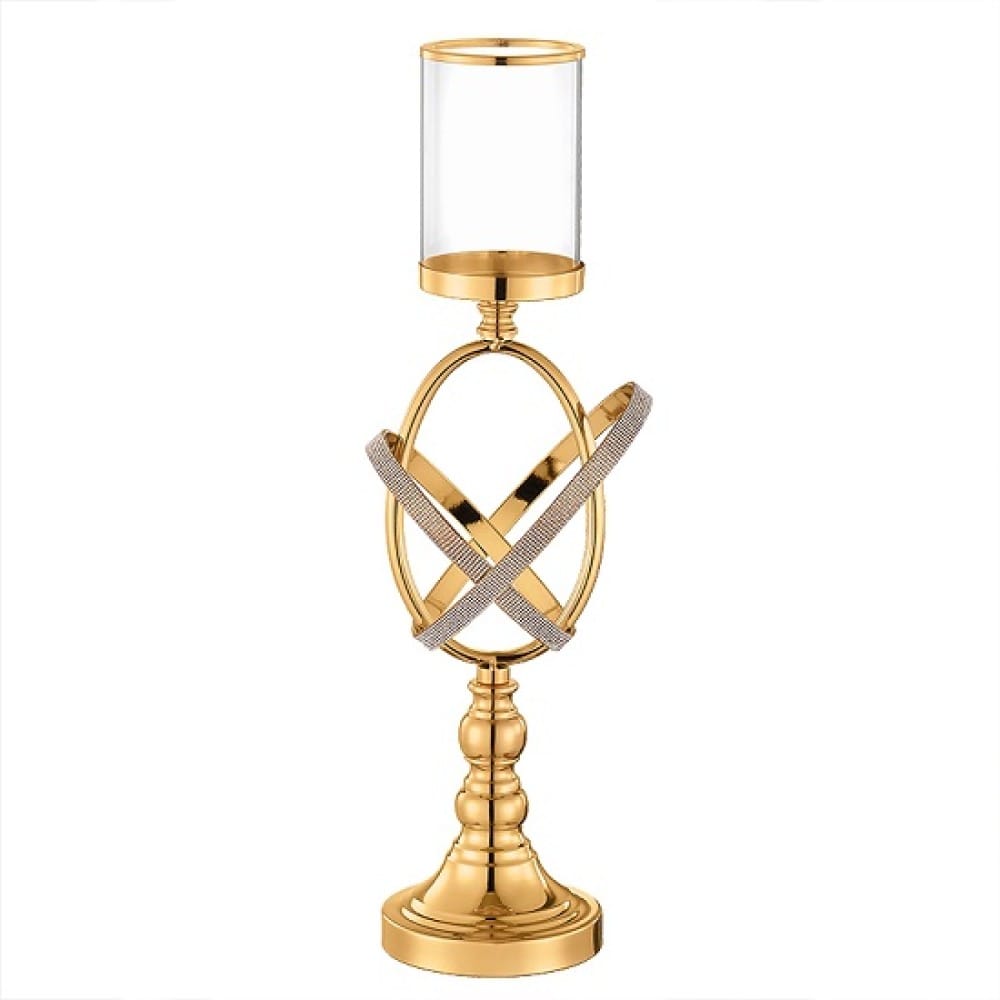 Κηροπήγιο χρυσό 19χ57cm GOLD CANDLE HOLDER Η. NVK-25010