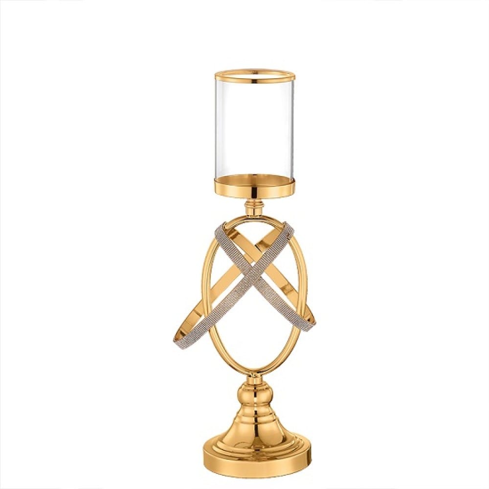 Κηροπήγιο χρυσό 12χ50cm GOLD CANDLE HOLDER Η. NVK-25011