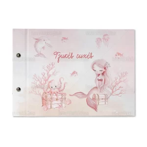 Βιβλίο ευχών εκτυπωμένο με θέμα Pink Mermaid TS945
