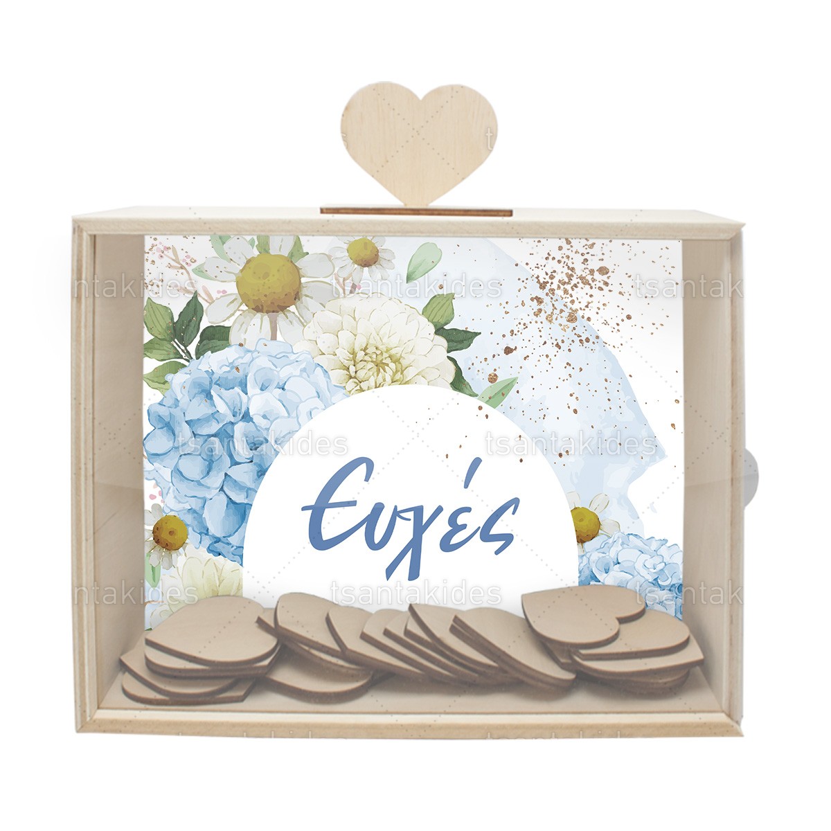 Κουτί ευχών εκτυπωμένο με θέμα Boho Floral daisies TS830-2