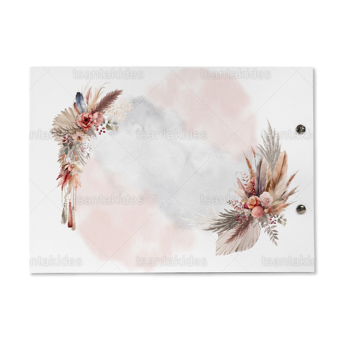 Βιβλίο ευχών εκτυπωμένο με θέμα Indian boho TS796 - Image 2