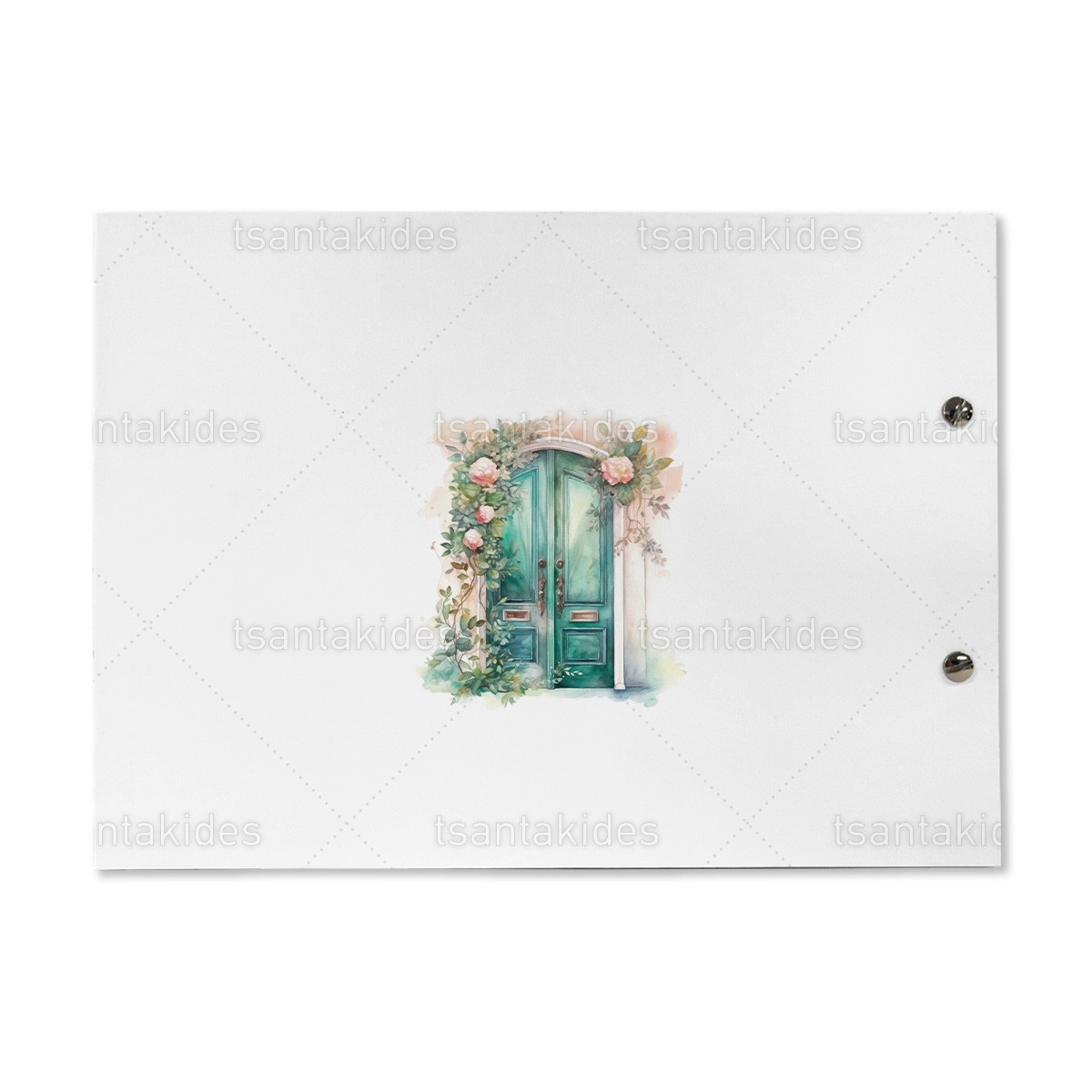 Βιβλίο ευχών εκτυπωμένο με θέμα Vintage door TS801 - Image 2