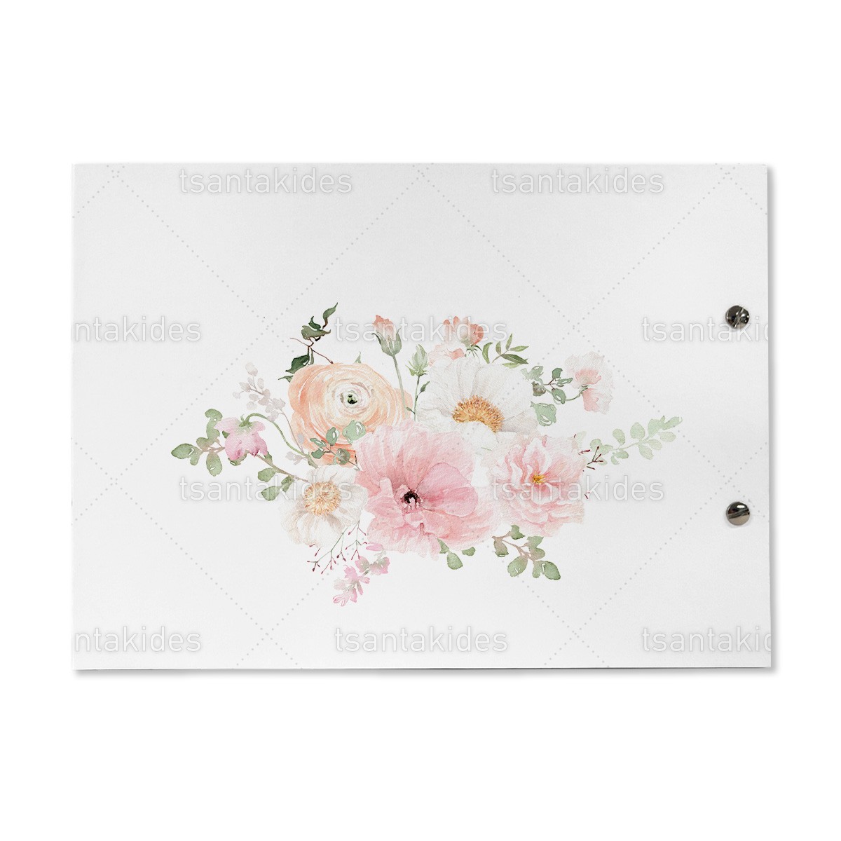 Βιβλίο ευχών εκτυπωμένο με θέμα Flower romance TS805 - Image 2