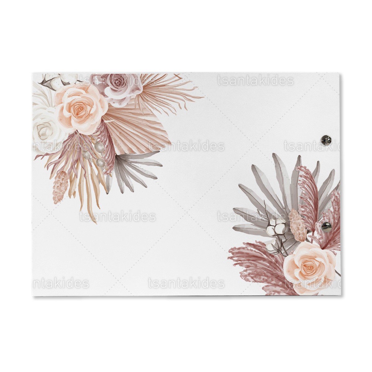 Βιβλίο ευχών εκτυπωμένο με θέμα Boho rose pampas TS828 - Image 2