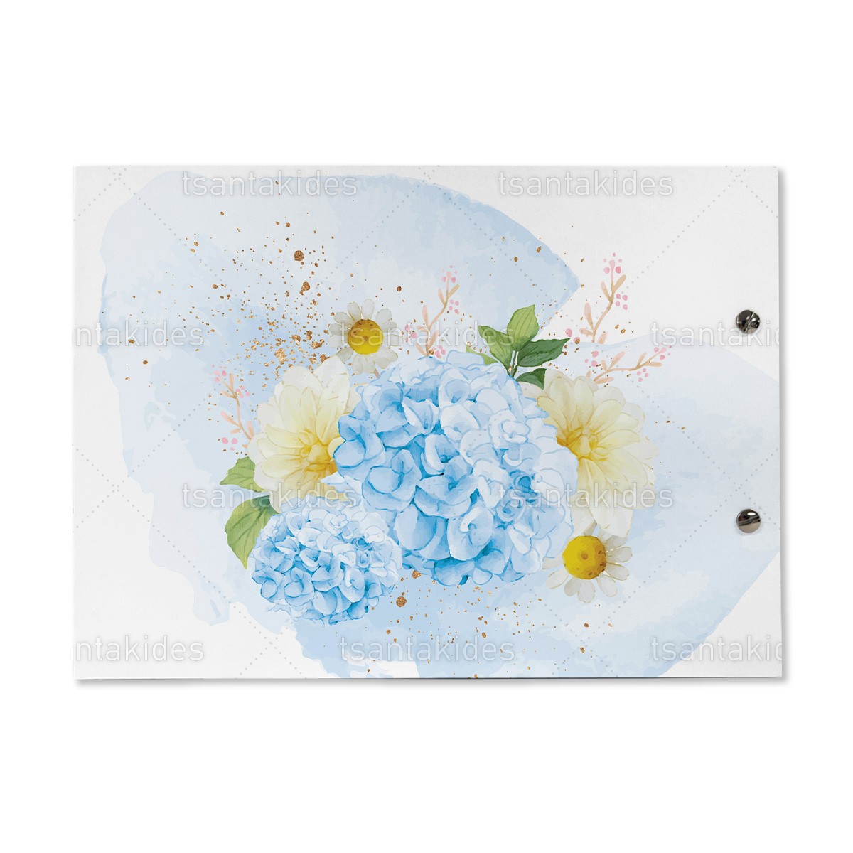 Βιβλίο ευχών εκτυπωμένο με θέμα Floral daisies TS830 - Image 2