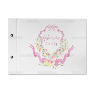 Βιβλίο ευχών εκτυπωμένο με θέμα Baby Floral monogram TS767