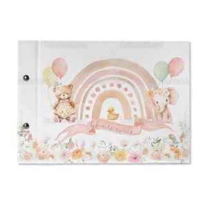 Βιβλίο ευχών εκτυπωμένο με θέμα Baby Sweet rainbow TS778
