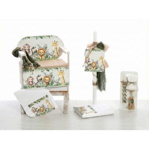 Σετ βάπτισης για αγόρι Τρόλεϊ Παγκάκι "Jungle Animals" ΣΚΒ-26301