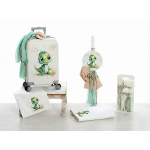 Σετ βάπτισης για αγόρι Τρόλεϊ "Watercolor Dinosaur"  ΣΔΣ-26203