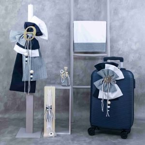 Σετ βάπτισης για αγόρι με θέμα Μονόγραμμα L-E717