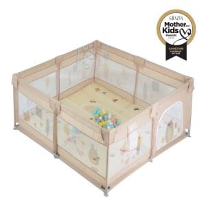 Πάρκο παιχνιδιού GameZone 120x120 με αξεσουάρ Beige  Moni 3801005210572