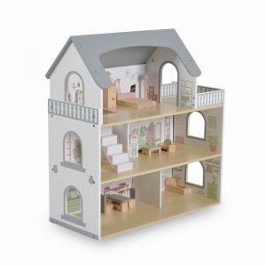 Ξύλινο Κουκλόσπτιτο Wooden doll playhouse Ema MONI TOYS 3801005602056