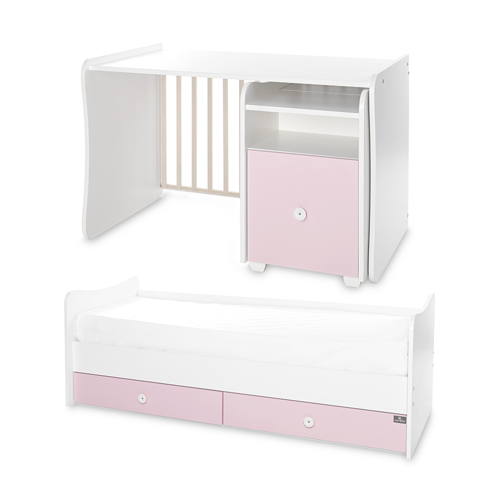 Μετατρεπόμενο Πολυμορφικό Κρεβάτι TREND PLUS White & Orchid Pink Lorelli 10150590038P - Image 2
