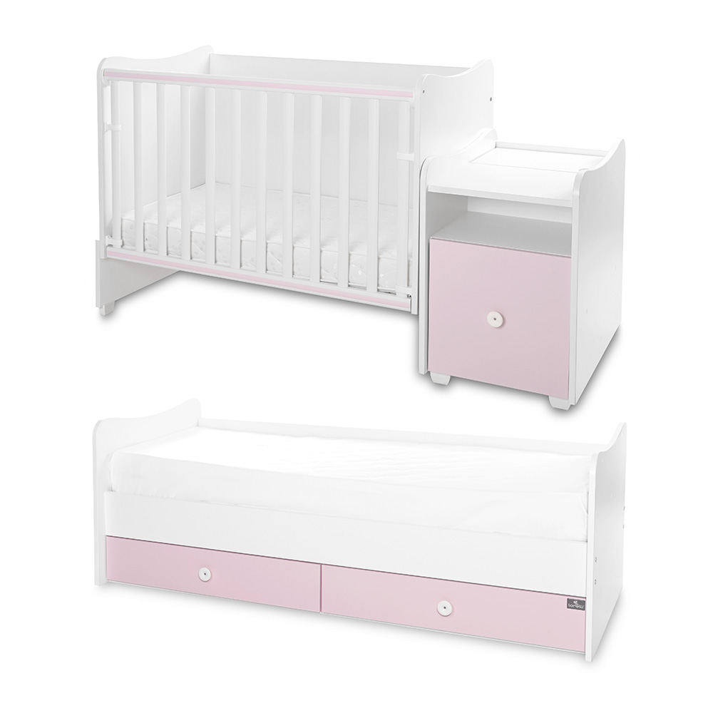 Μετατρεπόμενο Πολυμορφικό Κρεβάτι TREND PLUS White & Orchid Pink Lorelli 10150590038P - Image 3