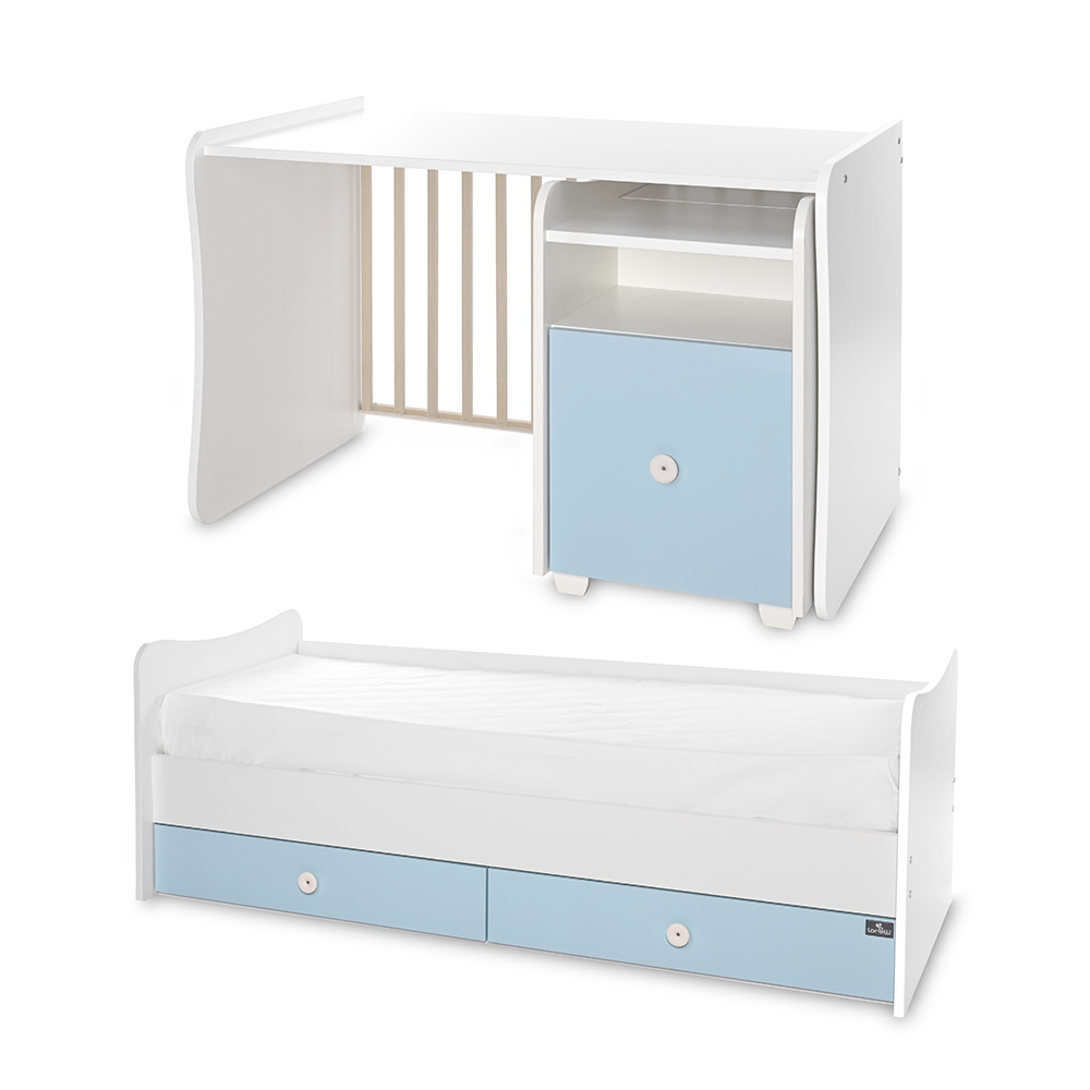 Μετατρεπόμενο Πολυμορφικό Κρεβάτι TREND PLUS White & Baby Blue Lorelli 10150590039P - Image 2