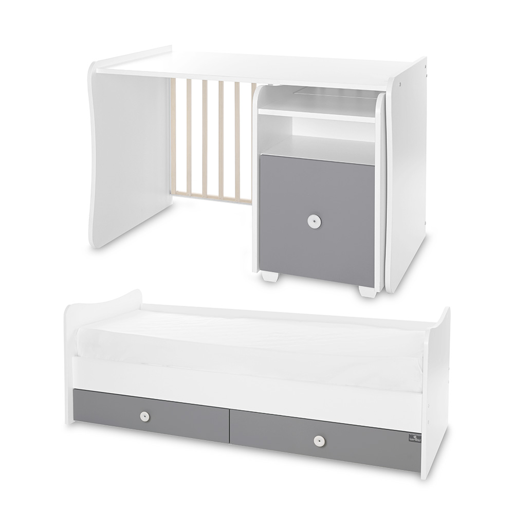Μετατρεπόμενο Πολυμορφικό Κρεβάτι TREND PLUS White & Stone Grey Lorelli 10150590041P - Image 3