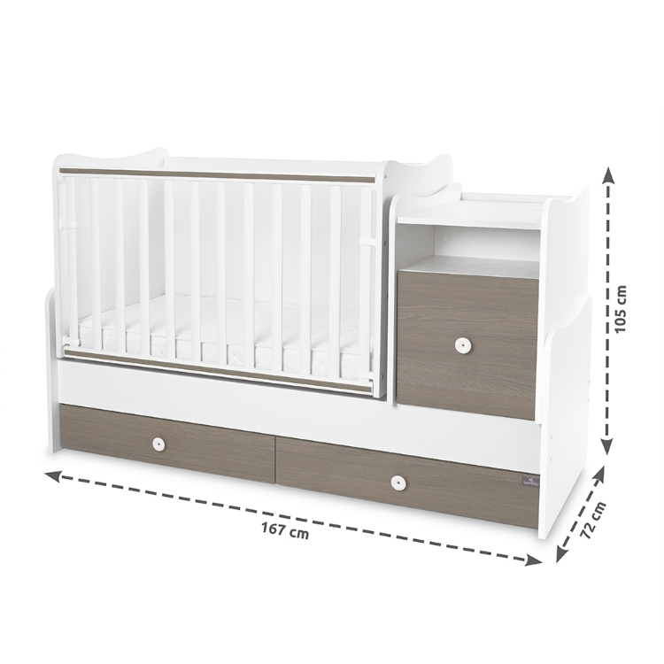 Μετατρεπόμενο Πολυμορφικό Κρεβάτι TREND PLUS White & Baby Blue Lorelli 10150590039P - Image 4